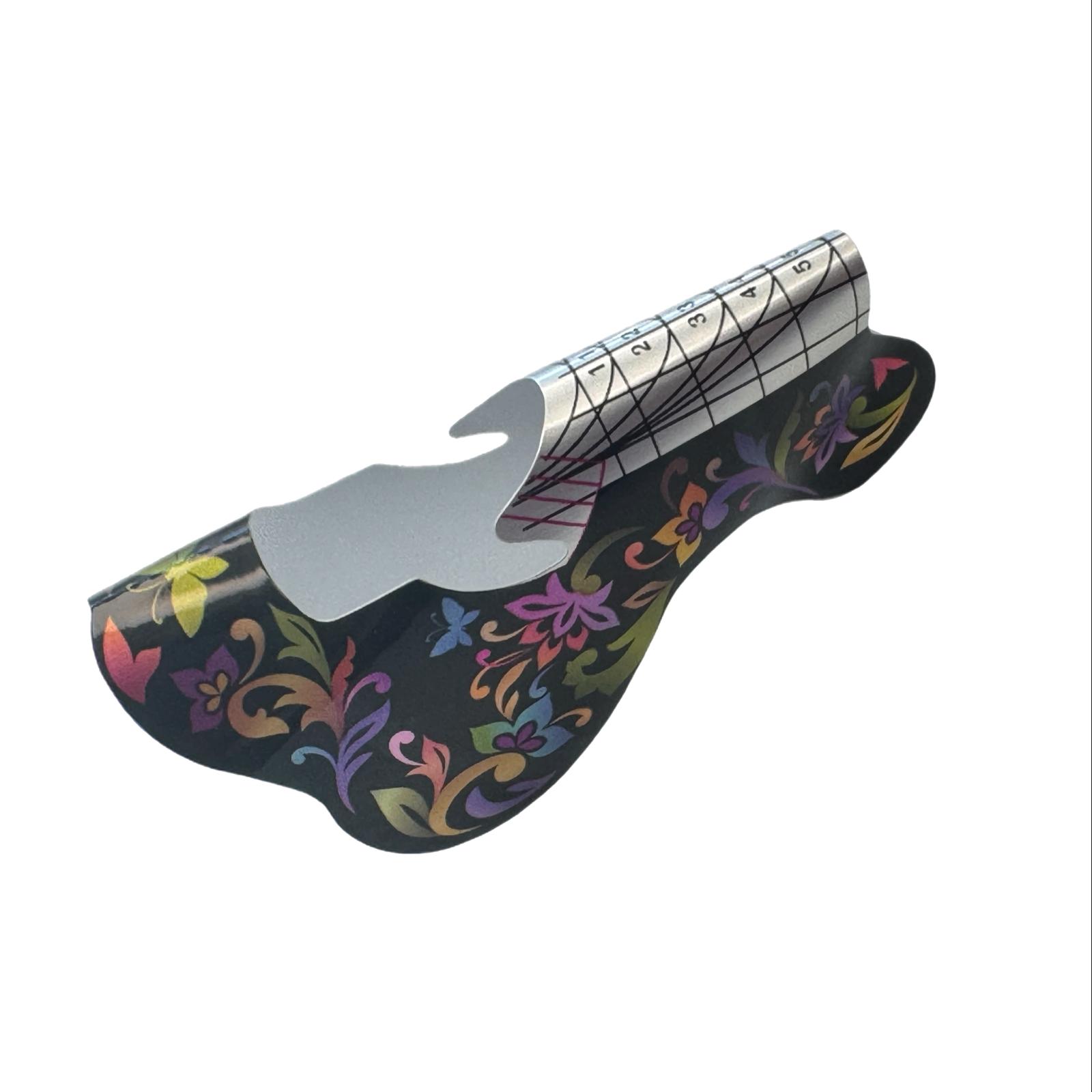 Moldes para extensión de uñas – Diseño floral negro (50 unidades) - CO-MO-02 - Imagen 2