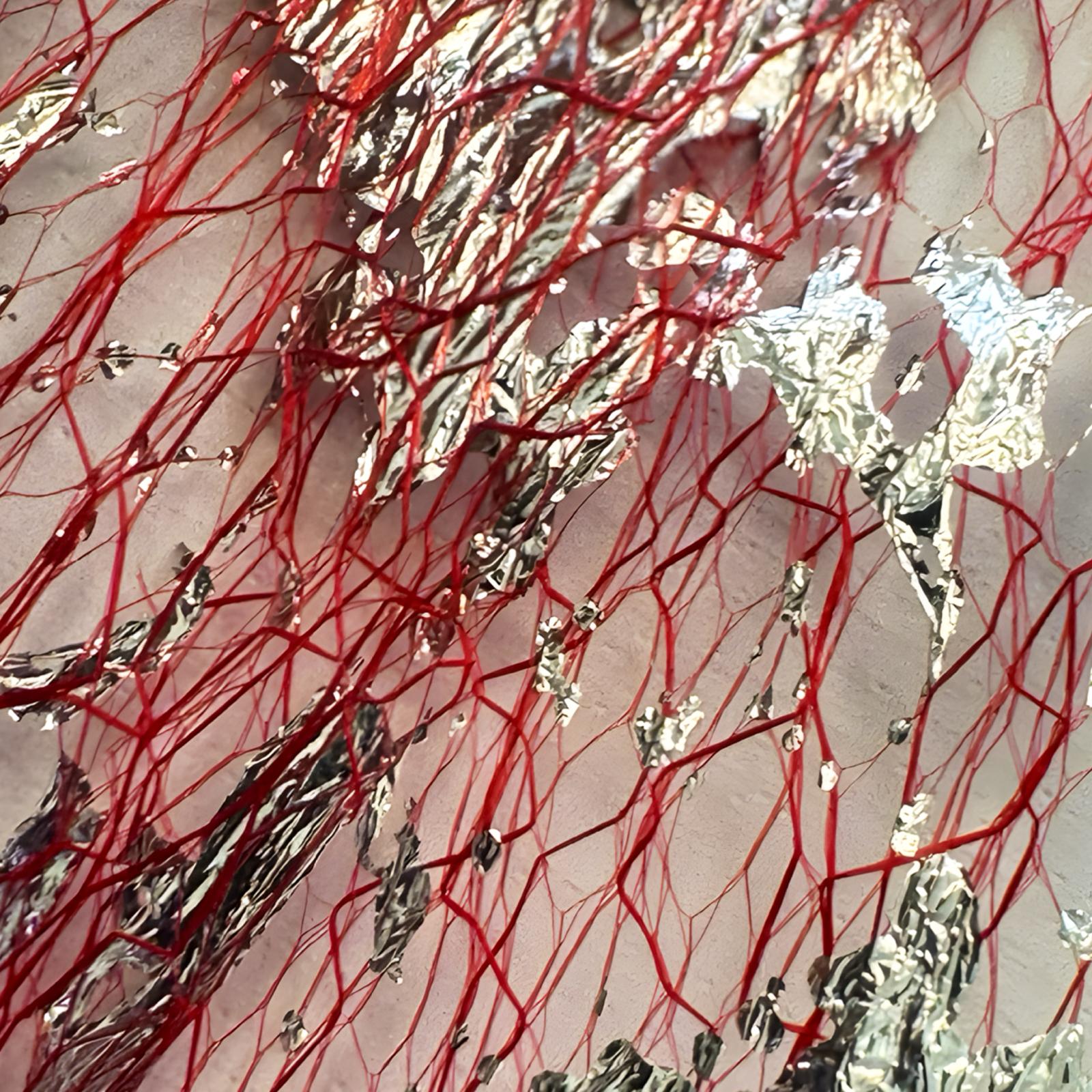 Decoración de uñas – Red roja con foil plateado - NA-DEC-11