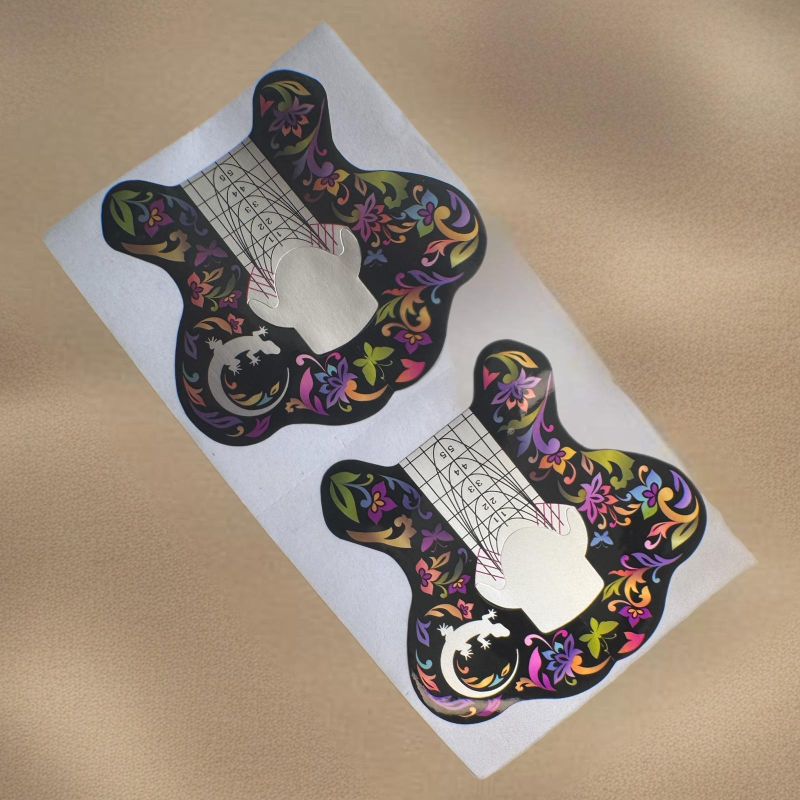 Moldes para extensión de uñas – Diseño floral negro (50 unidades) - CO-MO-02 - Imagen 3