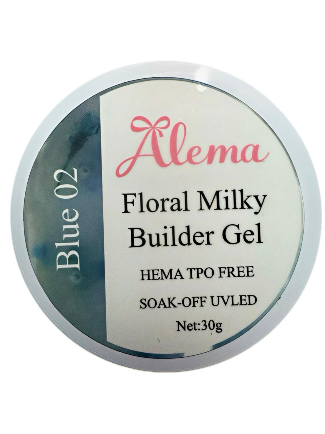 Builder Gel - Floral Milky Blue 02 - 30g